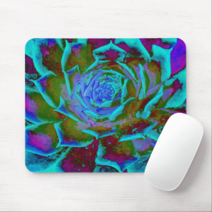 Tapis De Souris Rosette de Sedum Succulent Aquamarin et Vert