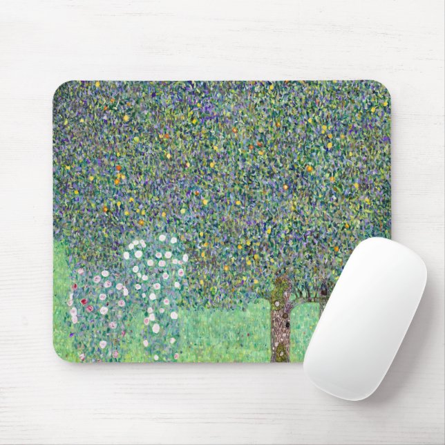 Tapis De Souris Rosiers Sous Les Arbres, Gustav Klimt (Avec souris)