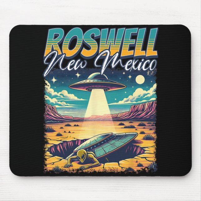 Tapis De Souris Roswell New Mexico 1947 Alien Abduction Ufo Crash  (Devant)