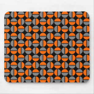 Tapis De Souris Rotating Circles - Orange and Gray on Black