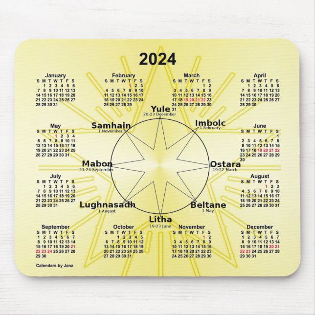 Tapis De Souris Roue celtique de l'année 2024 par Janz (Devant)