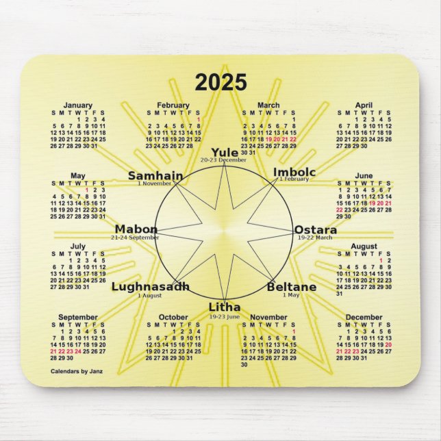 Tapis De Souris Roue celtique de l'année 2025 par Janz (Devant)