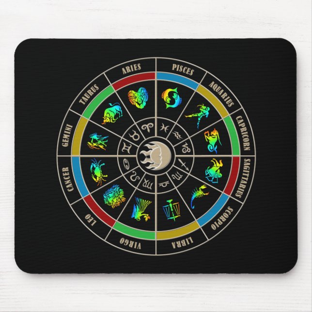 Tapis De Souris Roue de couleur de zodiaque (Devant)