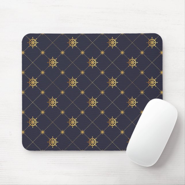 Tapis De Souris Roue de navire en or (Avec souris)