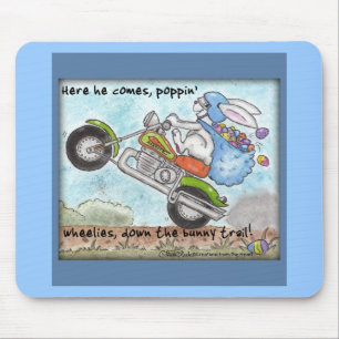 Tapis De Souris Roue de Pâques Bunny Poppin