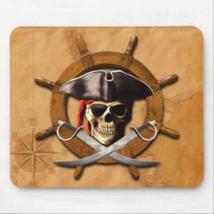 Tapis De Souris Roue de pirate de jolly roger
