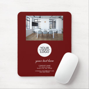 Tapis De Souris Rouge Ajouter votre logo Promotion du texte person