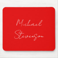 Rouge Blanc manuscrit Minimaliste Votre Nom