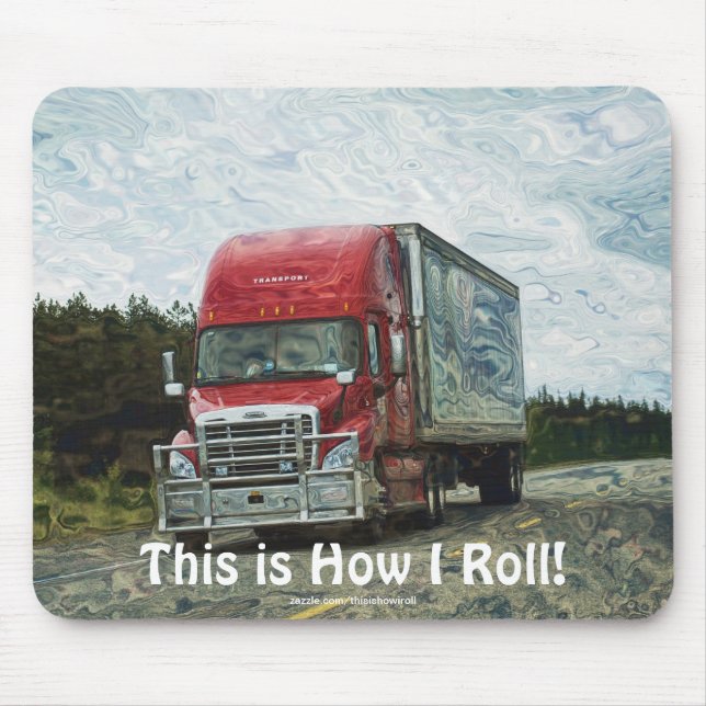 Tapis De Souris ROUGE CAMION GROS CAMIONS RIG PILOTES Mousepad (Devant)