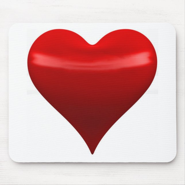 Tapis de souris rouge de coeur (Devant)
