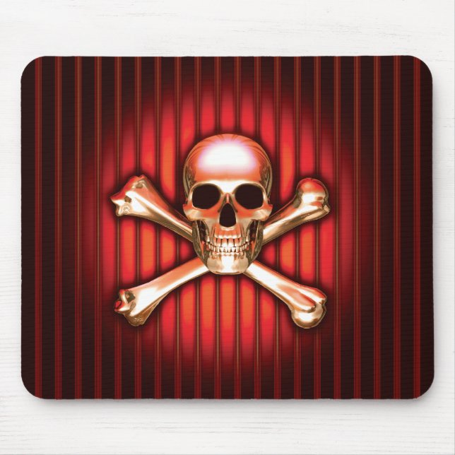 Tapis de souris rouge de crâne (Devant)