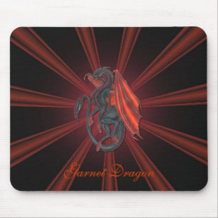 Tapis de souris rouge de dragon de grenat