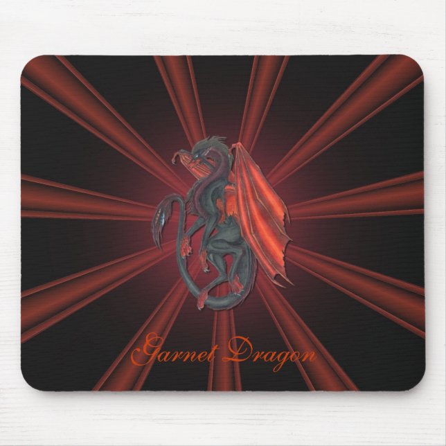 Tapis de souris rouge de dragon de grenat (Devant)