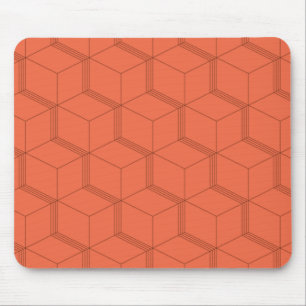 Tapis De Souris Rouge, dynamique, rétro, cool tendance ligne cube