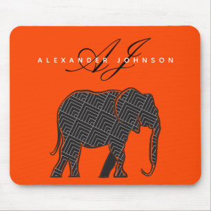 Tapis De Souris Rouge éléphant noir et lave