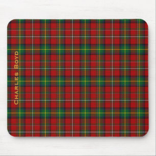 Tapis de souris rouge et vert beau de tartan de