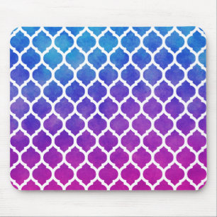 Tapis De Souris Rouge rose bleu Ombre Lattice marocain