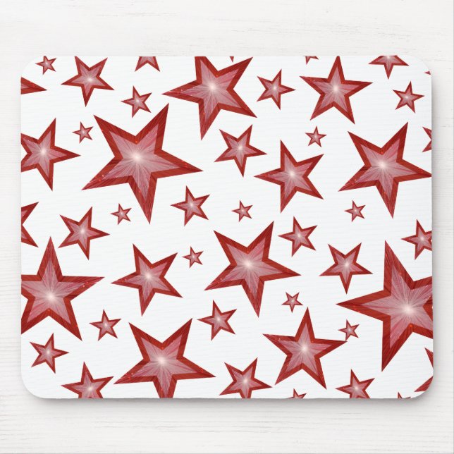 Tapis De Souris Rouge Stars mousepad blanc (Devant)