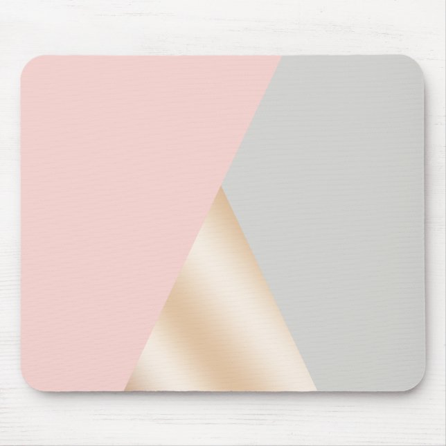 Tapis De Souris Rougissent le rose, le gris et les triangles (Devant)