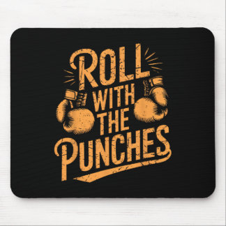 Tapis De Souris Rouler Avec Des Punches Boxer Inspirationnel Femme