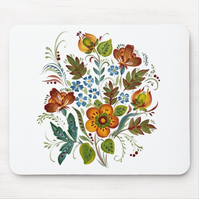 Tapis De Souris Roulette de fleurs de style ukrainien (Devant)