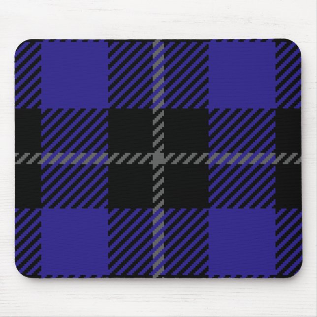 Tapis De Souris Royal Blue Black Plaid (Devant)
