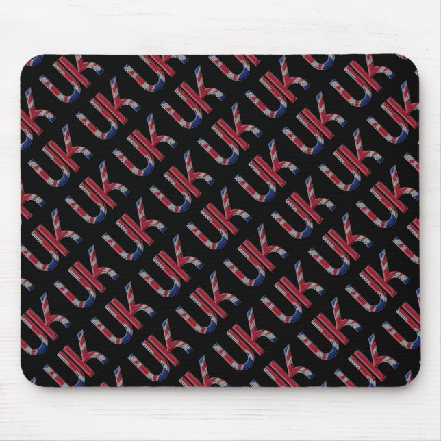 Tapis De Souris Royaume-Uni Union Jack British Drapeau Typographie (Devant)