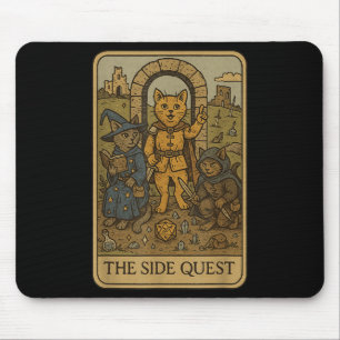 Tapis De Souris Rpg Gamer Cats Drôle Côté Quête Carte Tarot Nerdy