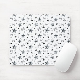 Tapis De Souris Ruban à motif étoile argenté Cyber Balletcore Blan