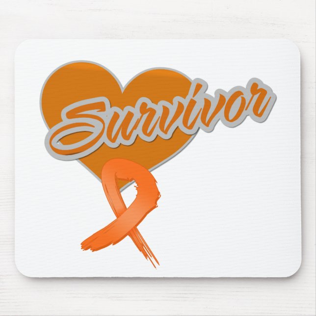 Tapis De Souris Ruban cardiaque - Survivant du cancer du rein (Devant)