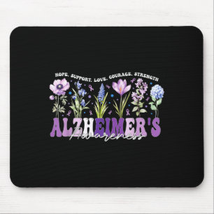 Tapis De Souris Ruban de fleurs violettes pour la sensibilisation 