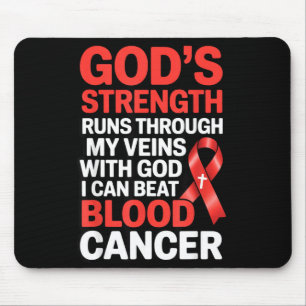Tapis De Souris ruban de guerrier de force de Dieu lymphome sang