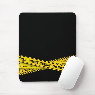 Tapis De Souris Ruban de police avec scène de crime ne pas travers