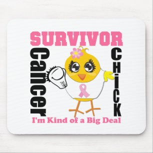 Tapis De Souris Ruban de poussin de survivant de cancer du sein
