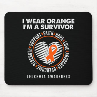 Tapis De Souris Ruban orange survivant leucémie cancer du sang