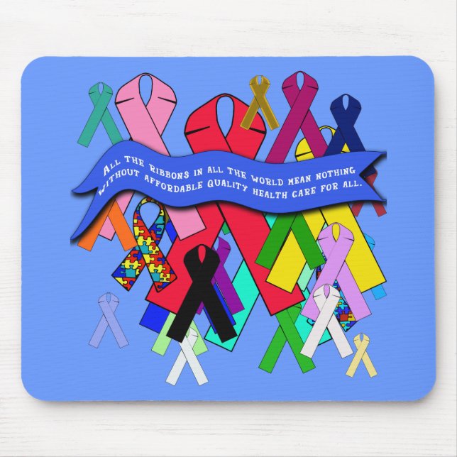 Tapis De Souris Rubans de conscience pour des soins de santé (Devant)