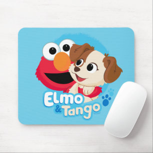 Tapis De Souris Rue Sésame   Badge Elmo & Tango