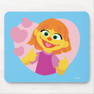 Tapis De Souris Rue Sésame Julia Coeur rose