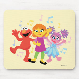 Tapis De Souris Rue Sésame   Julia, Elmo & Abby Dancing