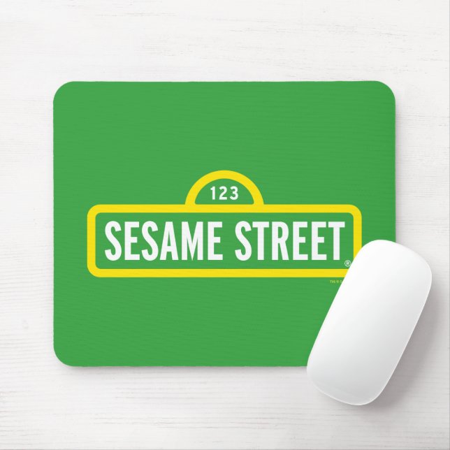 Tapis De Souris Rue Sésame | Logo couleur complète (Avec souris)
