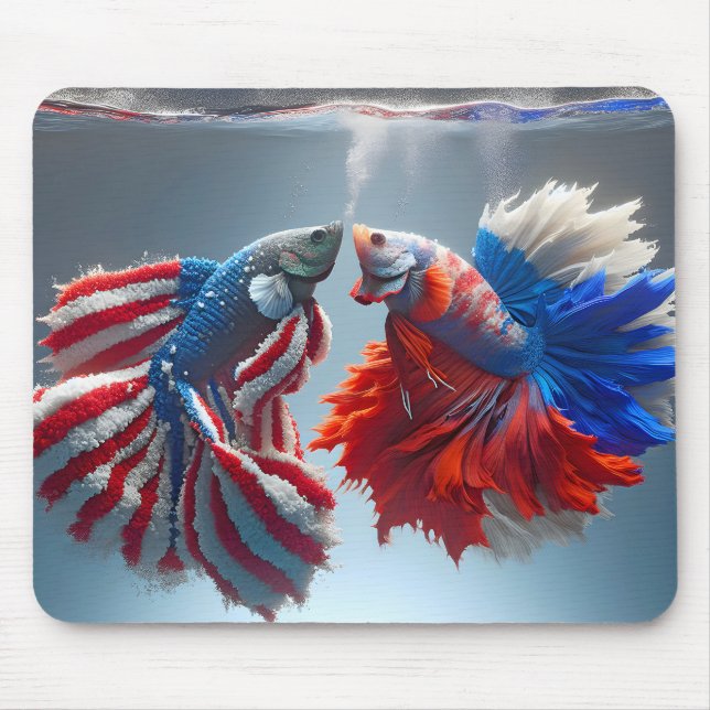 Tapis De Souris Russe contre Américain Betta Fish (Devant)