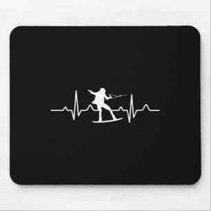 Tapis De Souris Rythme cardiaque de ski nautique - Cadeau de ski n