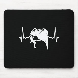 Tapis De Souris Rythme Cardiaque Escalade Bloc Montagne Grimpeur