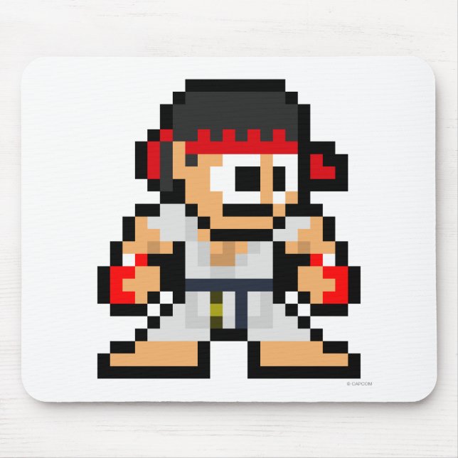 Tapis De Souris Ryu à 8 bits (Devant)