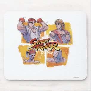 Tapis De Souris Ryu contre Ken et Adon contre Sagat