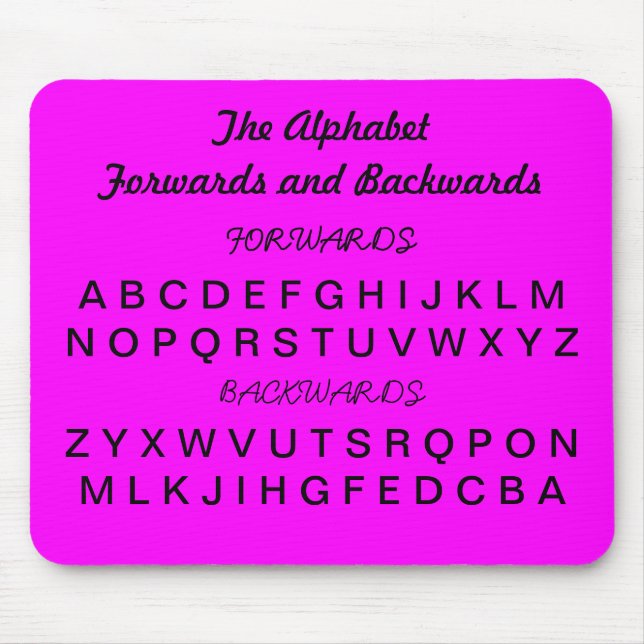 Tapis De Souris Sachez que votre alphabet expédie et vers (Devant)