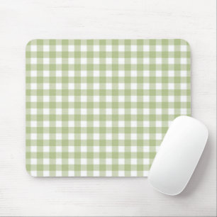 Tapis De Souris Sage et En vichy blanc