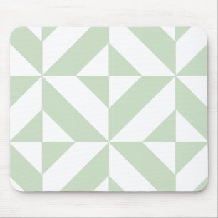 Tapis De Souris Sage Green Geometric Deco Cube Pattern