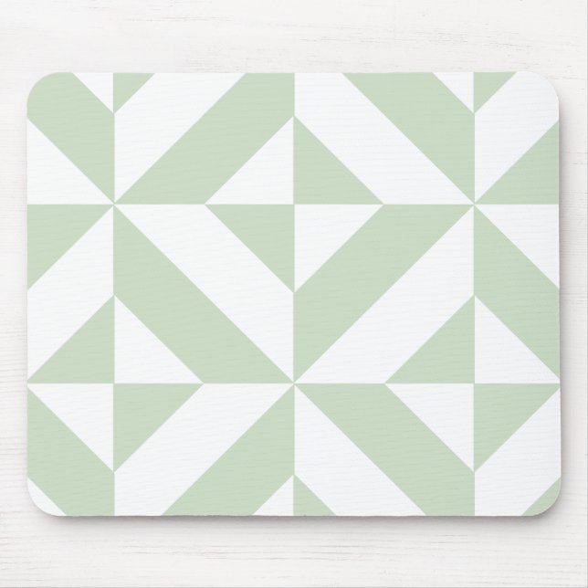 Tapis De Souris Sage Green Geometric Deco Cube Pattern (Devant)