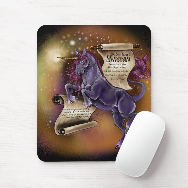 Tapis De Souris Sagesse d'une licorne, mousepad (Avec souris)